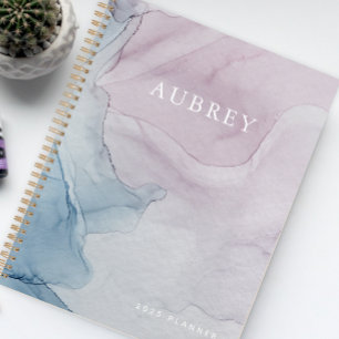 Agenda Purple Delicate Abstract Print Name with Year