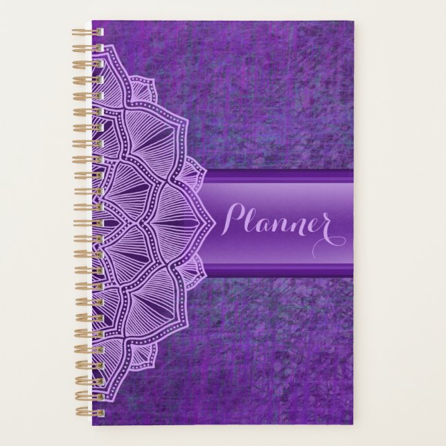 Agenda Purple Mandala Boho Planner (Anverso)