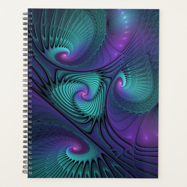 Agenda Purple Meets Turquoise Moderno Resumen Arte Fracta (Anverso)