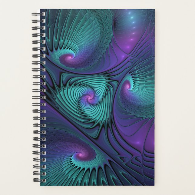 Agenda Purple Meets Turquoise Moderno Resumen Arte Fracta (Anverso)