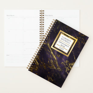 Agenda Purple simple y elegante Nombramiento de Mármol