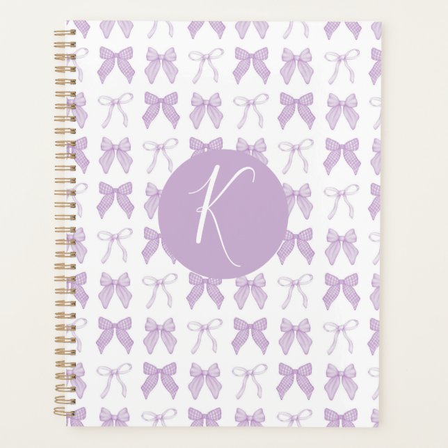 Agenda Púrpura Coquette Bow Personaliza Planner (Anverso)
