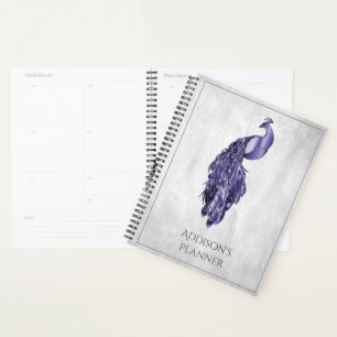 Agenda Púrpura Elegante Planner Peacock