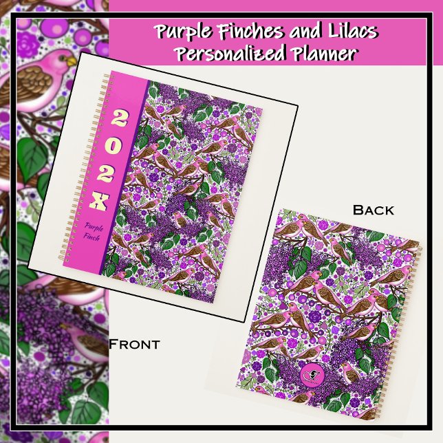 Agenda Púrpura, Lilacs - Pájaro y flor del estado de NH (Purple finches and purple lilacs are New Hampshire State symbols.)