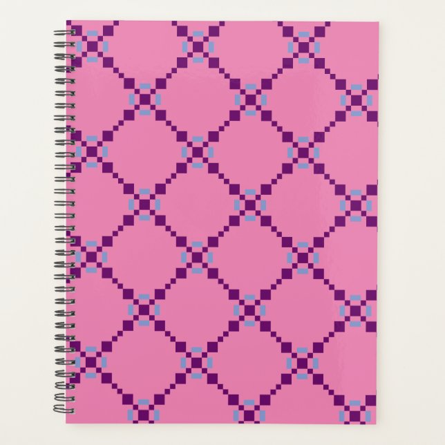 Agenda Púrpura Patrón Pixelado (Anverso)