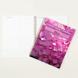 Agenda Púrpura románica Hidrangeas flores púrpura rosadas