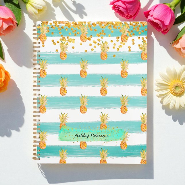 Agenda Purpurina blanco turquesa Verde azulado Pineapple  (Subido por el creador)