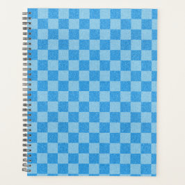 Agenda Purpurina de cuadros azules
