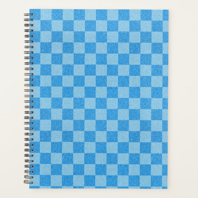 Agenda Purpurina de cuadros azules (Anverso)