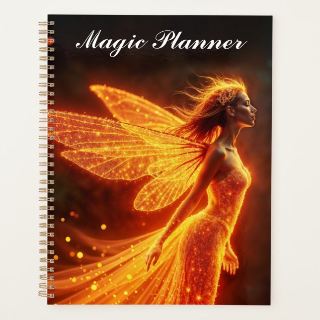 Agenda Purpurina de fantasía de chica de hadas brillantem (Anverso)