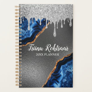 Agenda Purpurina de imitación plateada Glam Bling Metaliz