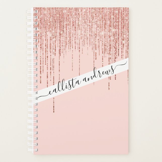 Agenda Purpurina de lujo Rosa Gold Sparkly (Anverso)