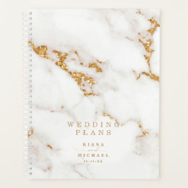Agenda Purpurina de mármol moderno Boda Gold ID816