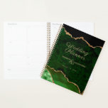 Agenda Purpurina de oro verde agate Wedner<br><div class="desc">Diseño del Purpurina de Bodas Green Agate - Fácil de personalizar con los nombres de la pareja y la fecha de boda.</div>