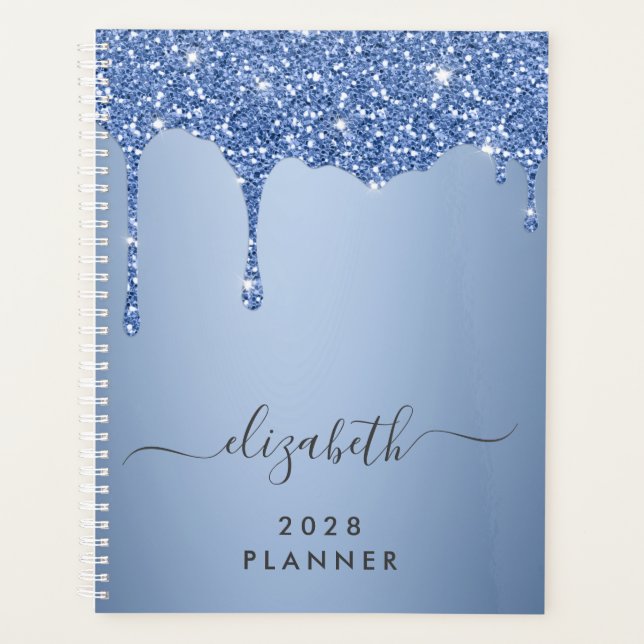 Agenda Purpurina Drips Blue Personalized (Anverso)
