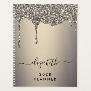 Agenda Purpurina Drips Gold Monogramado