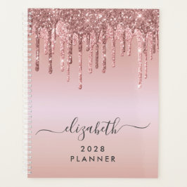 Agenda Purpurina Dris Rosa Oro Personalizado
