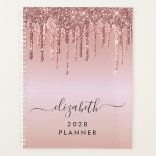 Agenda Purpurina Dris Rosa Oro Personalizado