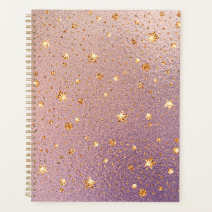 Agenda Purpurina en Textura Rosa de oro y Relieve metaliz