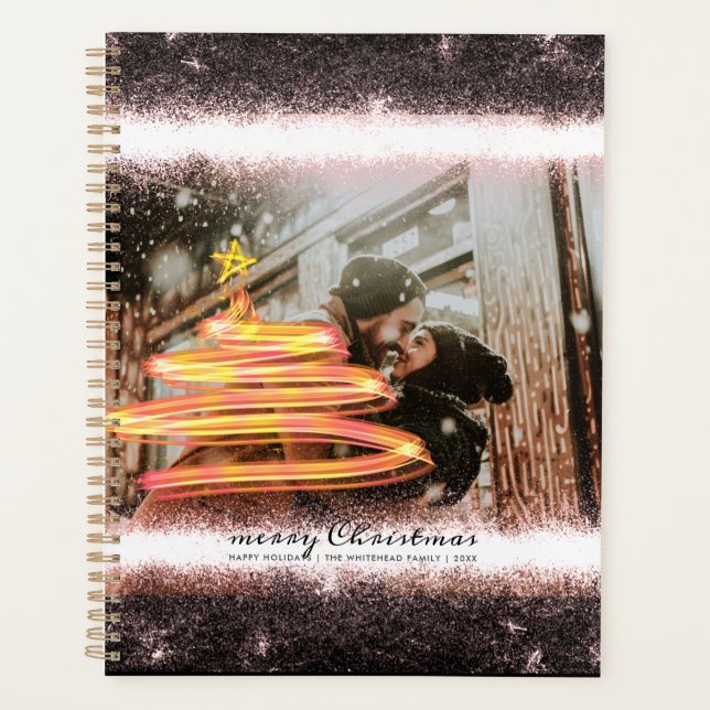 Agenda Purpurina fotográfico estrella de árbol de Navidad (Anverso)