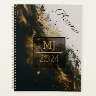 Agenda Purpurina GLAMOR BLANCO DE ORO NEGRO ELEGANTE