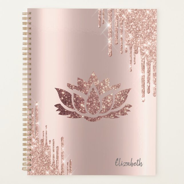 Agenda Purpurina moderno Dris Rosa Gold Lotus (Anverso)
