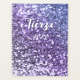 Agenda Purpurina morado de Ombre chunky personalizado