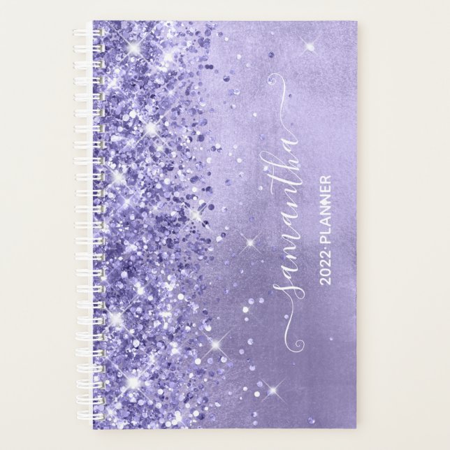 Agenda Purpurina Periwinkle Lavender Blue Girly Signature (Anverso)