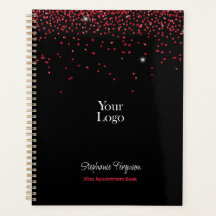 Purpurina Rojo en el fondo negro Semanal Mensual