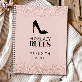 Agenda Purpurina Rosa de oro Bosque Lady Logo Rubor