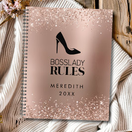Agenda Purpurina Rosa de oro Bosque Lady Stiletto Logo