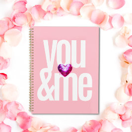 Agenda Purpurina rosado personalizable Boda y San Valentí