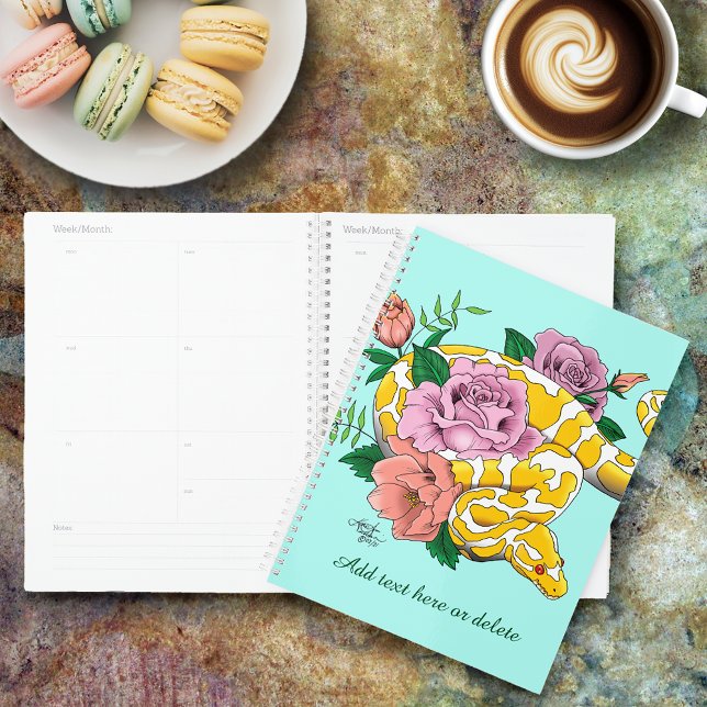 Agenda Python albino blanco amarillo (Subido por el creador)