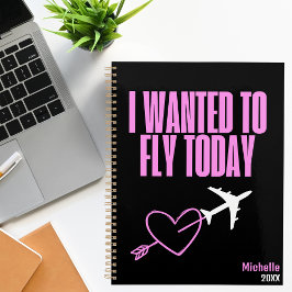 Agenda Quería volar hoy, corazón y avión, rosa caliente