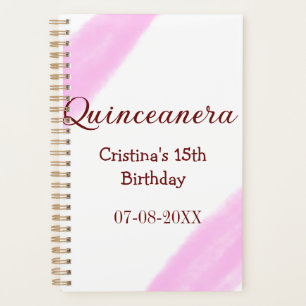 Agenda Quinceanera anos 15 años añadir textura de nombre