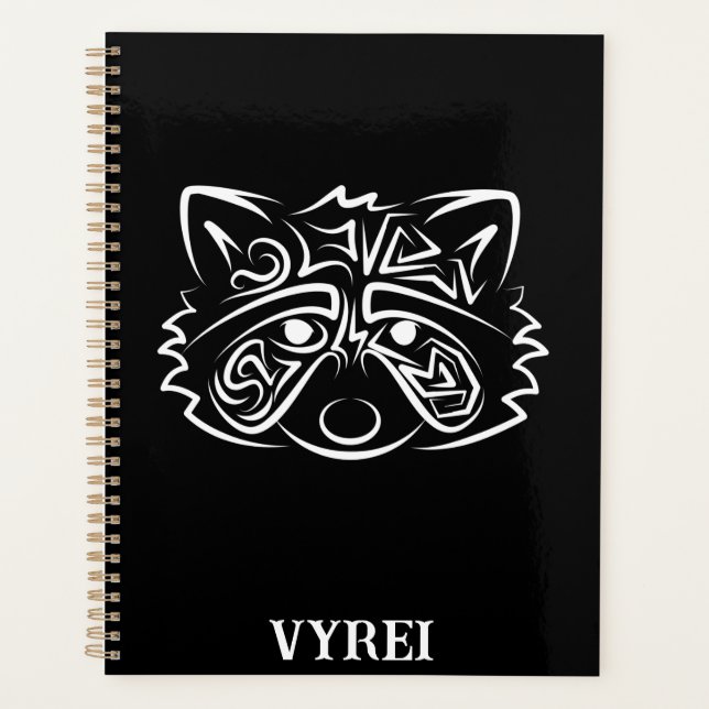 Agenda Racco tribal blanco y negro (Anverso)