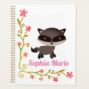 Agenda Raccoon con flores