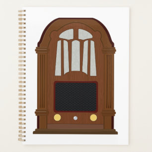Agenda Radio Antiguo de Tubos Estéreo de Madera Antigua
