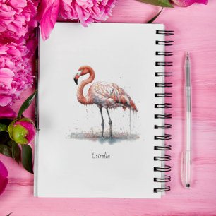 Agenda Radio Flamingo: Arte acuarela, personalizado