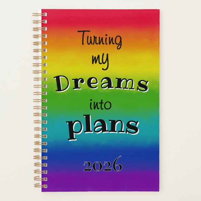 Agenda Rainbow Dreams into Plans Personal Planner (Anverso)