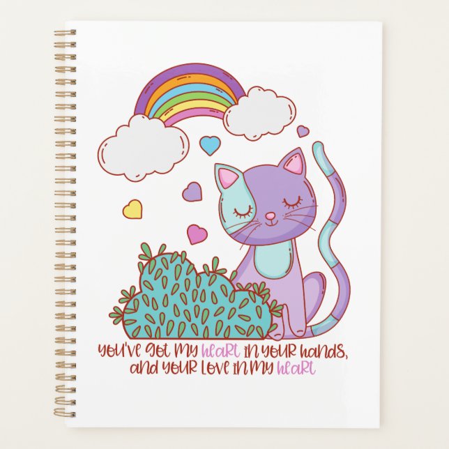 Agenda Rainbow Kitten Surprise Heart Lyric Quote Planner (Anverso)