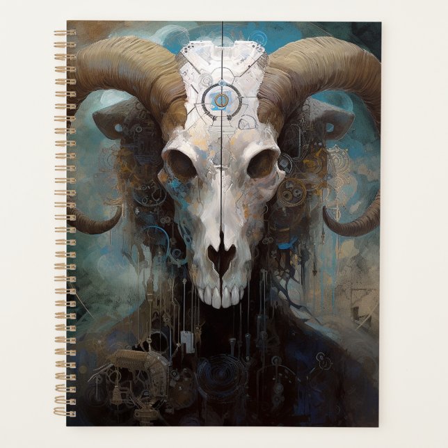 Agenda Ram Skull Surreal Fantasy Art (Anverso)