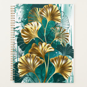 Agenda Rama con hojas doradas Ginko Biloba