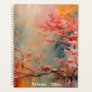 Agenda Rama de flores Wabi-Sabi en rosa y Naranja