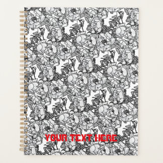 Agenda Rama de rosa escala de grises personalizada