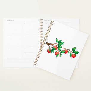 Agenda Rama roja de manzanos: fruta fresca y hojas verdes
