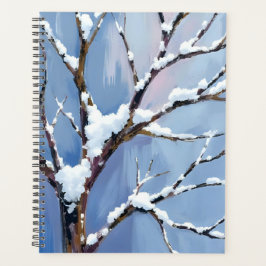 Agenda Ramas de árbol nevadas pintadas de invierno mágico