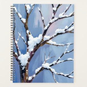 Agenda Ramas de árbol nevadas pintadas de invierno mágico