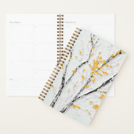 Agenda Ramas de árboles otoñales con hojas de otoño amari