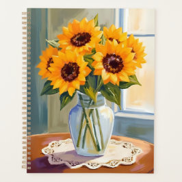 Agenda Ramo Floral Acuarela de Girasoles Amarillos